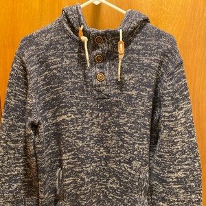 H&M Blue Knit Sweater Hoodie